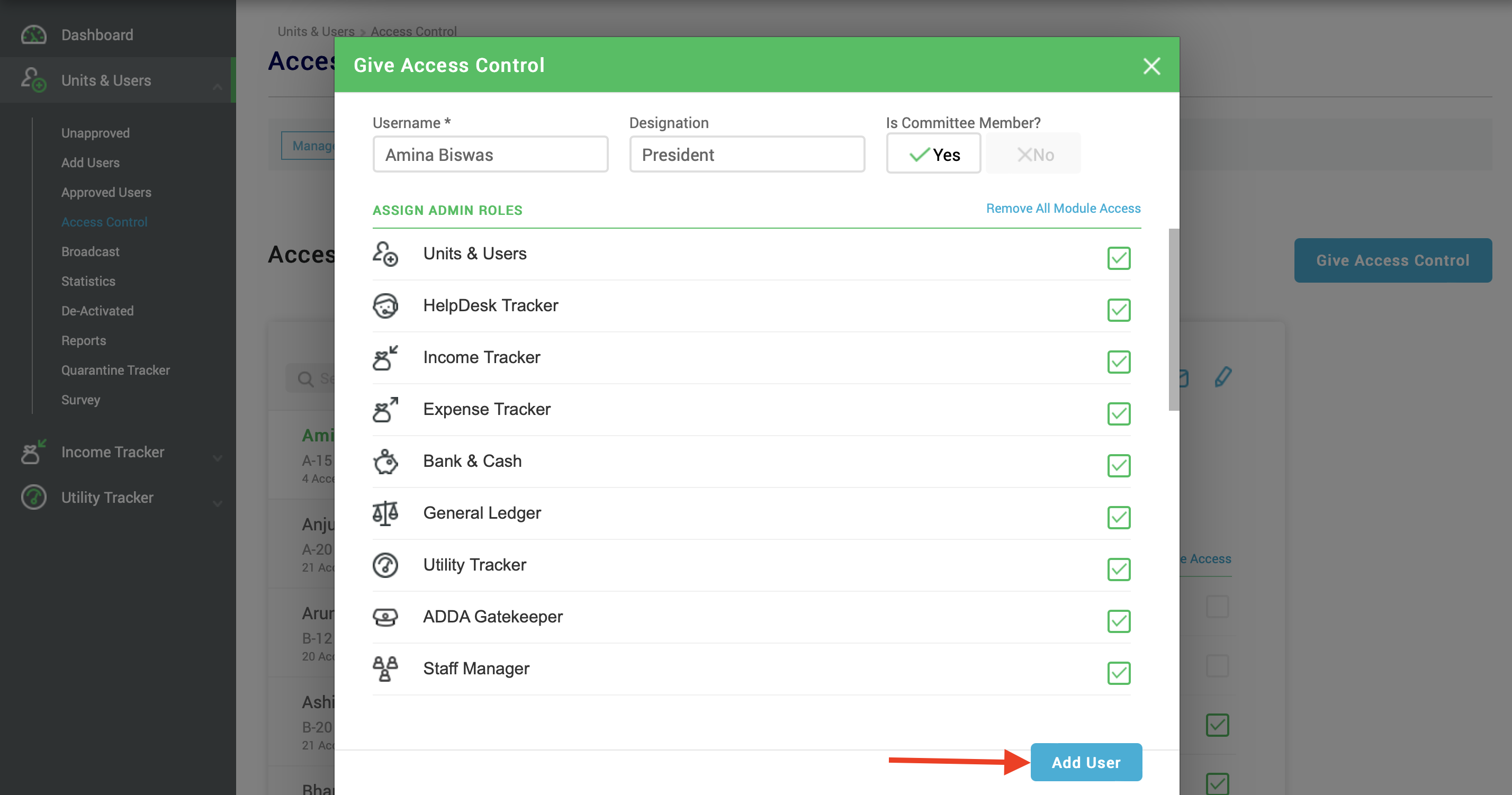 How to give Admin Module Access to Management Committee Members? Also ...